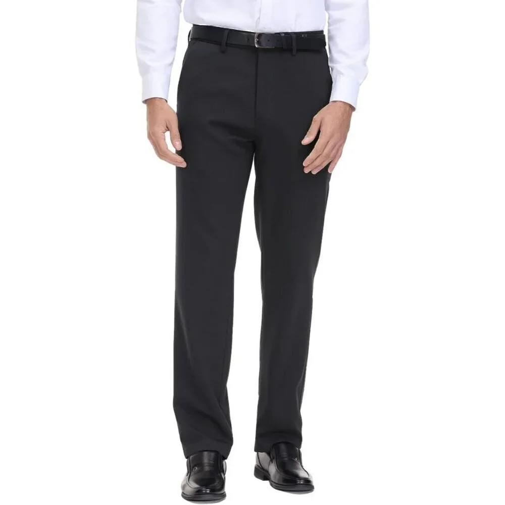 Men's Classic Fit Flex Waist Flat Front Dress Pant